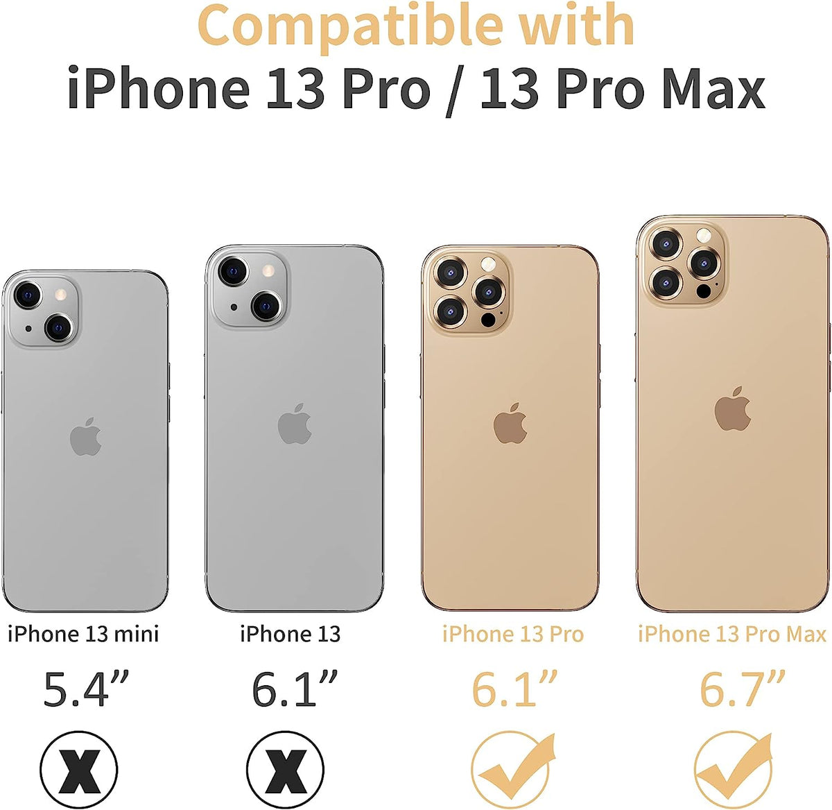 Apple iPhone 13 Pro Max Lens Protector - Goud - 1 Stuk
