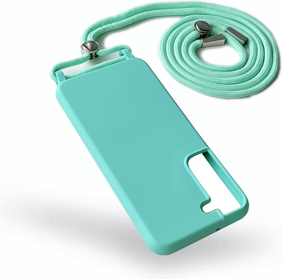 Samsung Galaxy S22 Case - Turquoise - Silicone Back Cover with Phone Strap
