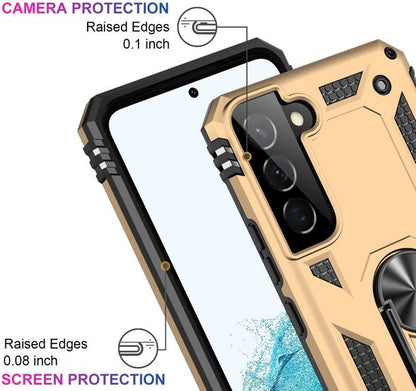 Samsung Galaxy S22 Hoesje - Goud - Armor Kickstand Back Cover