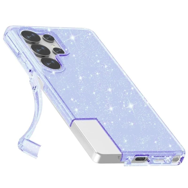 Samsung Galaxy S25 Ultra Hoesje - Blauw - Glitter Back Cover
