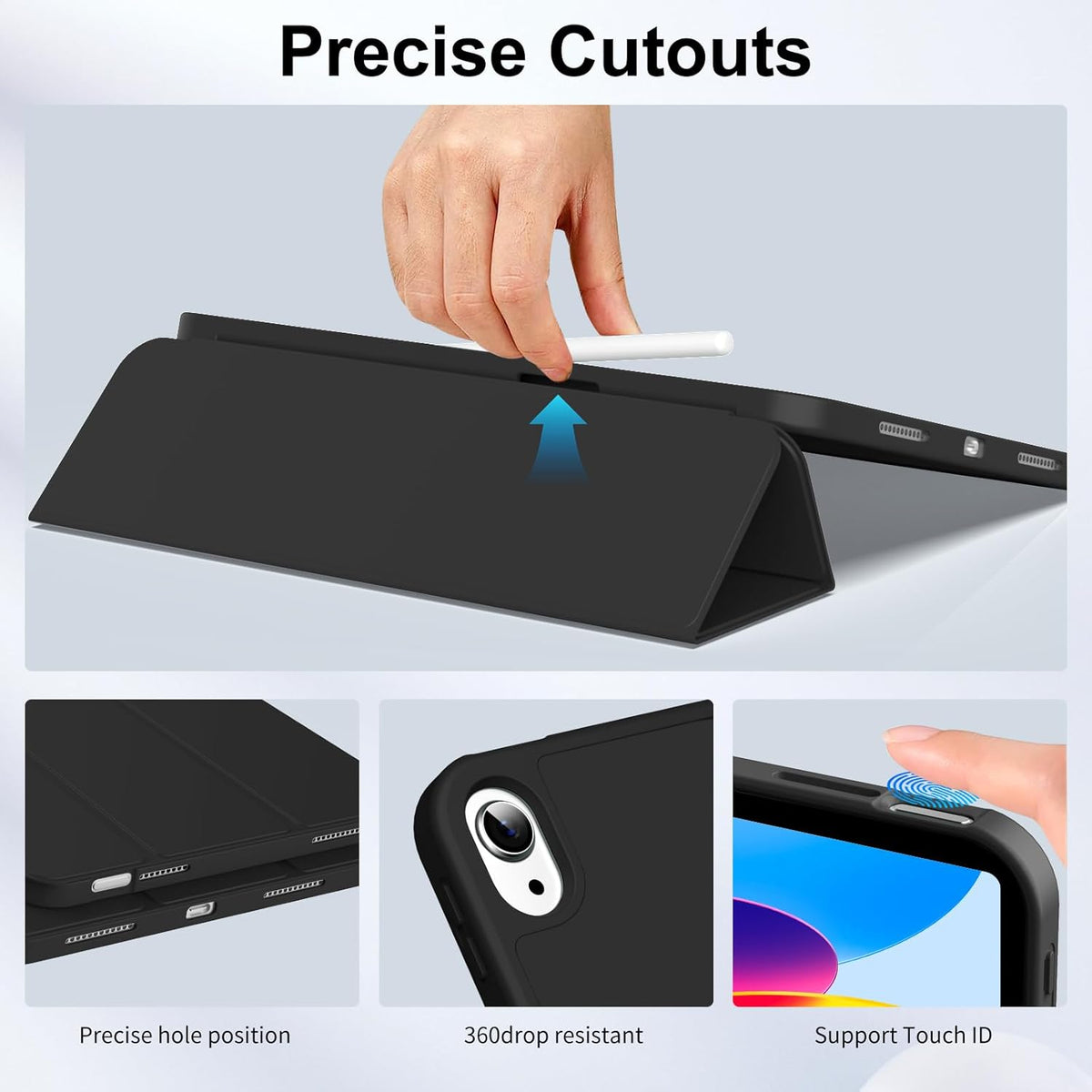 iPad A16 Tablethoes - Zwart - Pen Slot Smart Cover