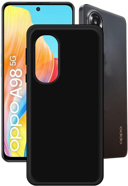Oppo A98 Hoesje - Zwart - Siliconen Back Cover