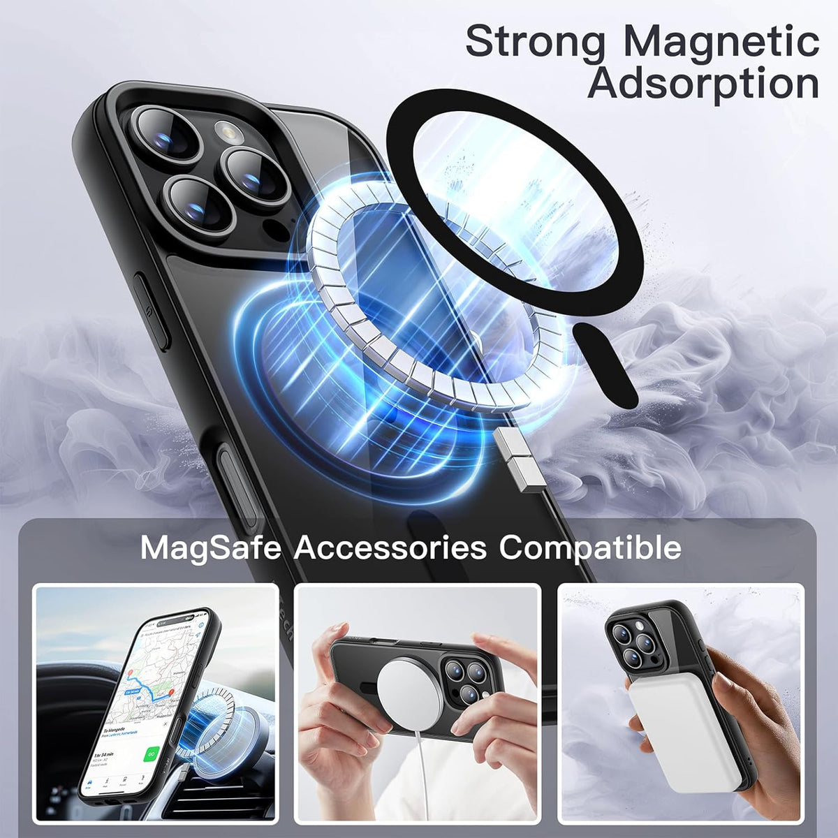 Apple iPhone 16 Pro Max Case - Black - Bumper MagSafe Back Cover