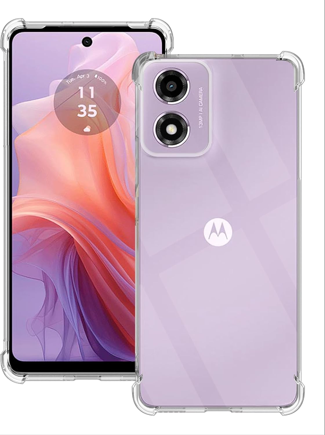 Motorola Moto E14 Case - Clear - Shockproof Back Cover