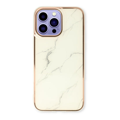 Apple iPhone 15 Pro Max Hülle - Weiß - Silikon Marmor Back Cover