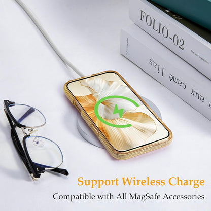 iPhone 16 Pro Max Hoesje - Goud - Glitter Back Cover