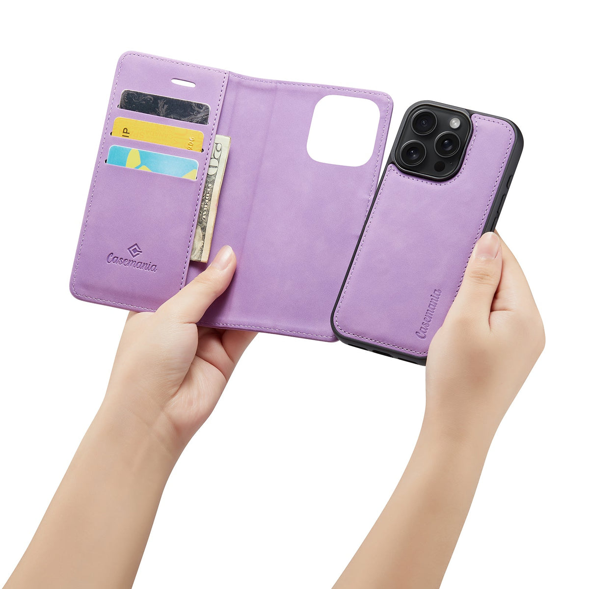 Apple iPhone 16 Pro Hoesje - Bright Lila - 2 in 1 Bookcase