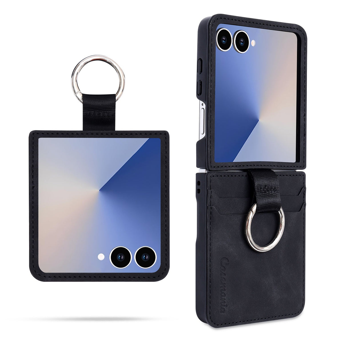 Samsung Galaxy Z Flip 7 Case - Charcoal Gray - Ring Kickstand Back Cover