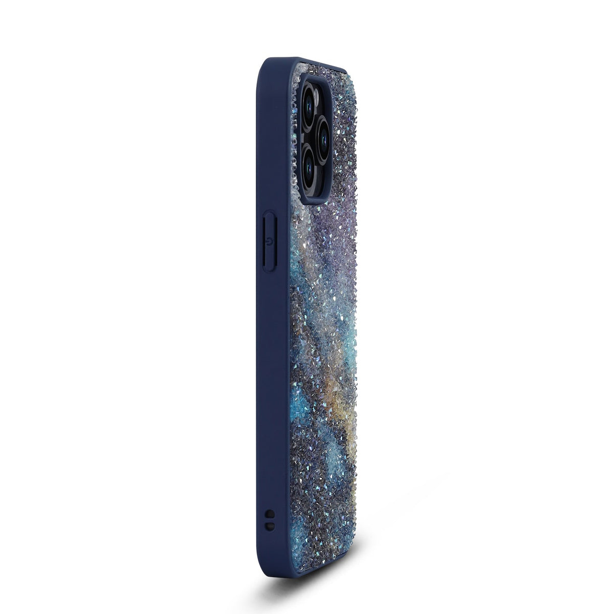 Apple iPhone 14 Pro Case - Blue - Diamond Marble Glitter Back Cover