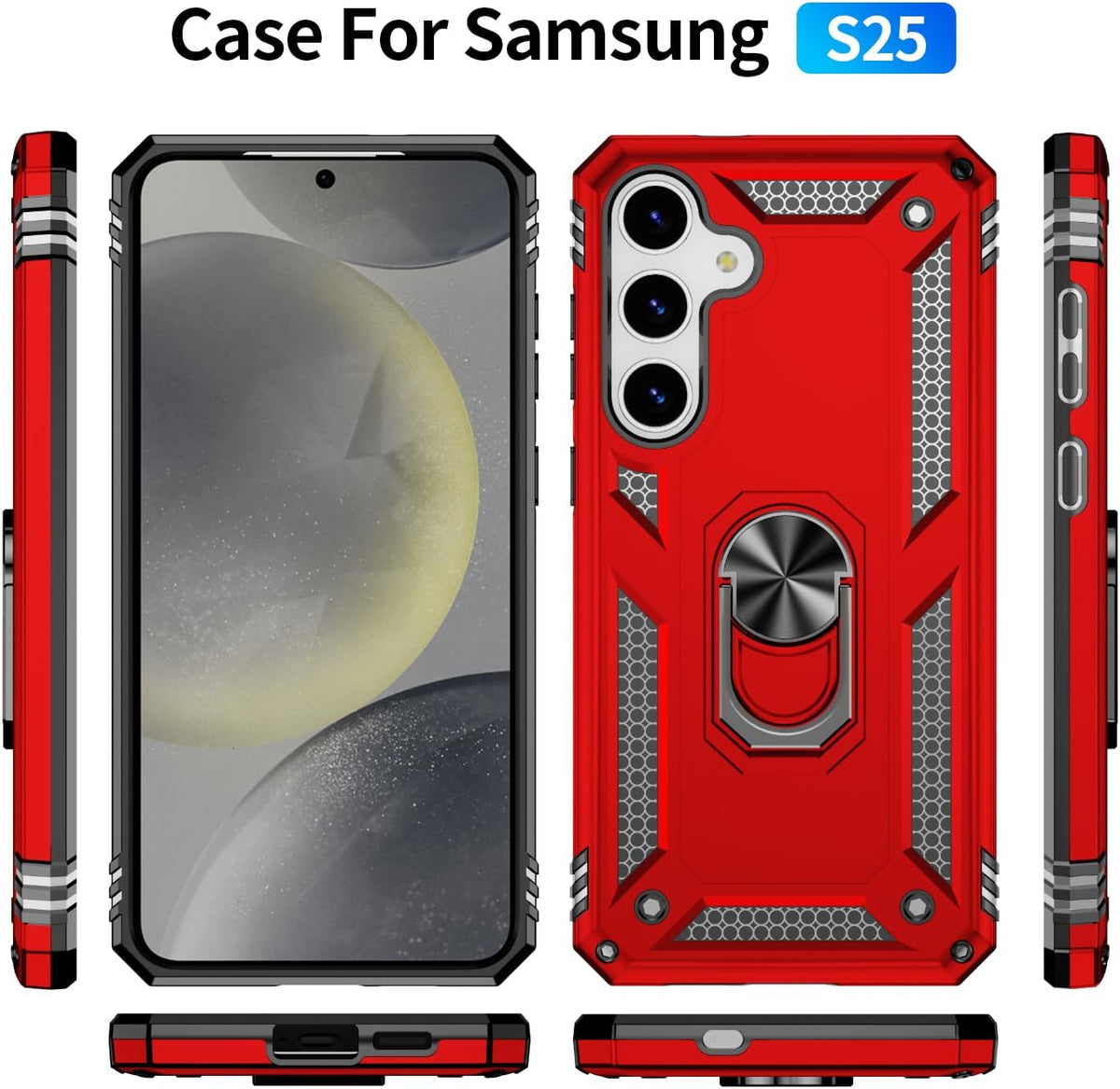 Coque Samsung Galaxy S25 - Rouge - Étui arrière avec support intégré