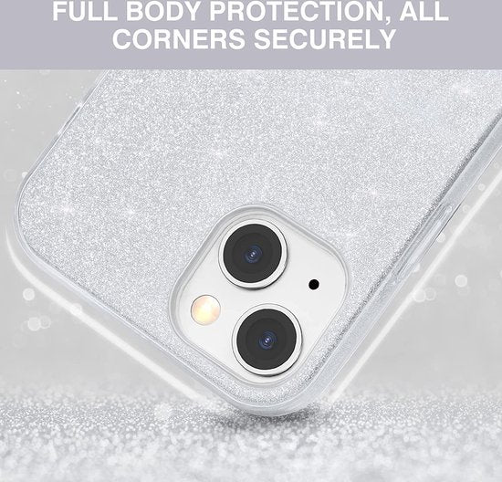 iPhone 13 Mini Case - Silver - Glitter Back Cover