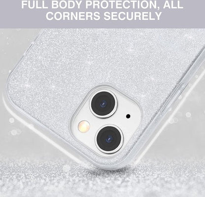 iPhone 13 Mini Case - Silver - Glitter Back Cover