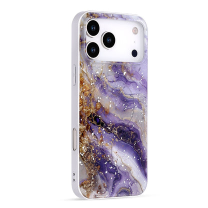Coque pour Apple iPhone 18 Pro Max - Violet - Marbre Pailleté MagSafe Back Cover