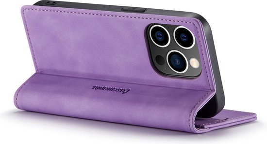iPhone 14 Pro Hoesje - Bright Lila - Dunne Bookcase