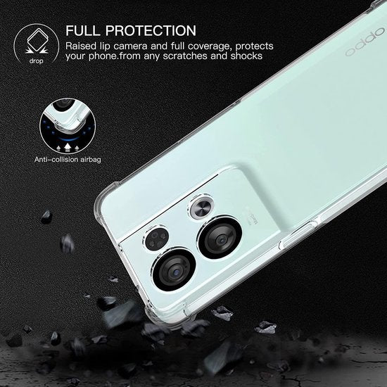 Oppo Reno 8 Hoesje - Transparant - Anti-Shock Back Cover
