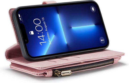 Apple iPhone 13 Pro Max Hoesje - Pale Pink - Luxe Bookcase met Rits