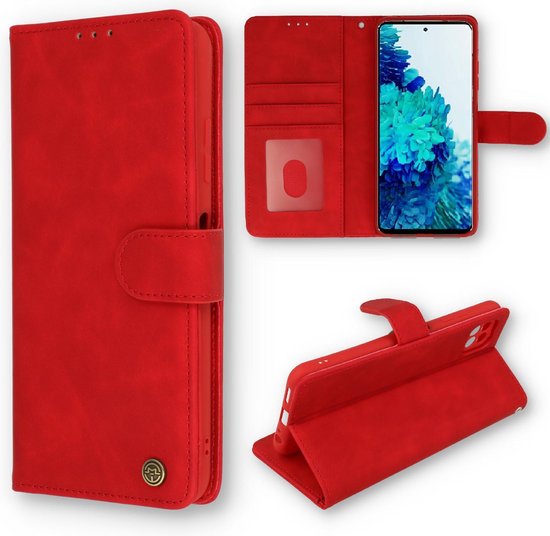 Samsung Galaxy S21 FE Hülle - Karmesinrot - Luxus-Bookcase