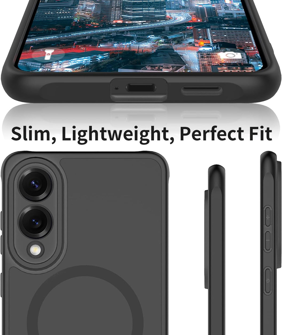 Samsung Galaxy S25 Edge Hoesje - Zwart - Matte Armor MagSafe Back Cover