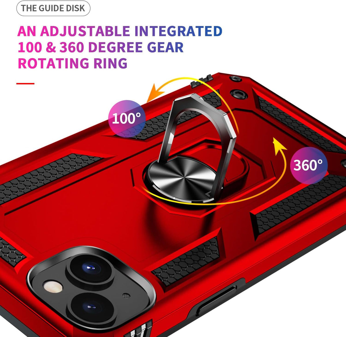 Apple iPhone 15 Plus Hülle - Rot - Armor-Ständer-Backcover