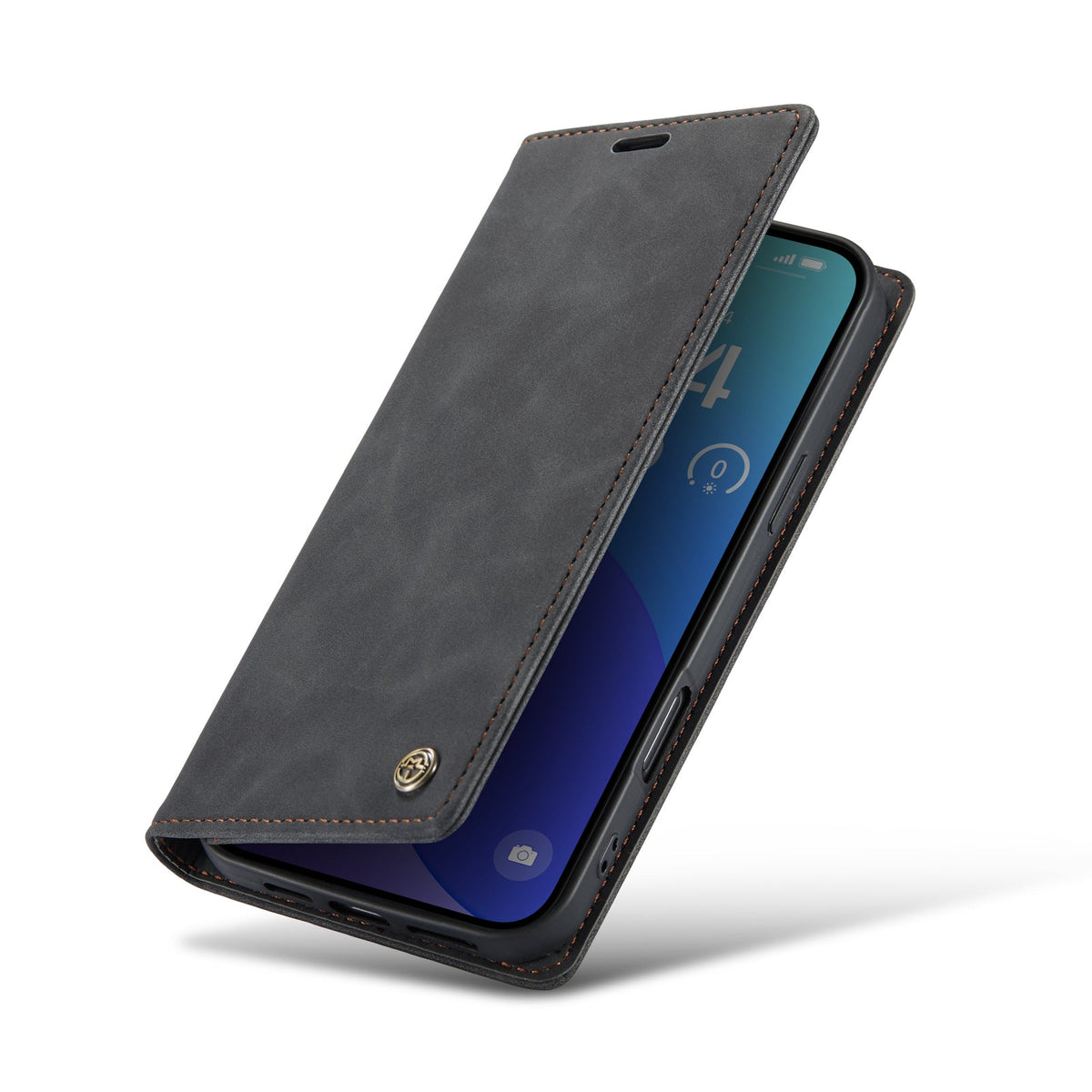 Apple iPhone 16 Pro Max Hoesje - Charcoal Gray - Dunne Bookcase