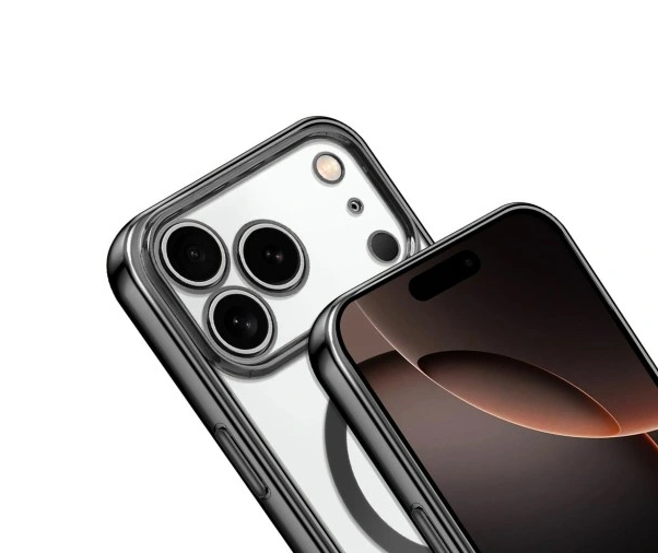 iPhone 17 Pro Max Hoesje - Zwart - Siliconen MagSafe Back Cover met Telefoonkoord