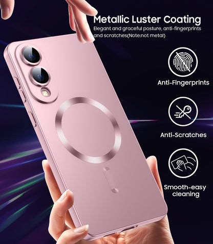 Samsung Galaxy S25 Edge Hoesje - Roze - Matte Siliconen MagSafe Back Cover