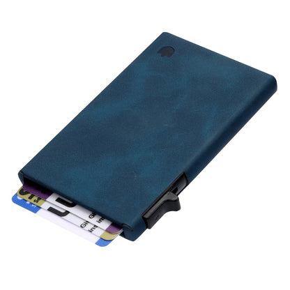 Apple iPhone 18 Pro Max Hoesje - Navy Blue - Kunstleren MagSafe Back Cover met Uitschuifbare Pasjeshouder
