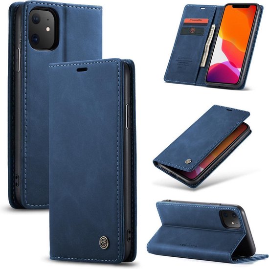 iPhone 11 Hoesje - Navy Blue - Dunne Bookcase