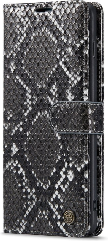 Samsung Galaxy S10+ Hoesje - Zwart - Luxe Slangen Bookcase