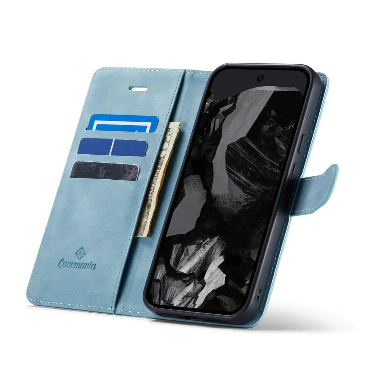Google Pixel 9 Pro Case - Aqua Blue - 2-in-1 Wallet Case
