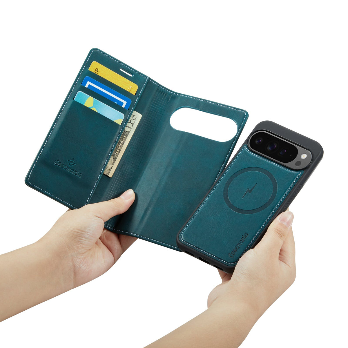 Google Pixel 10 Hoesje - Emerald Green - Luxe 2 in 1 MagSafe Bookcase