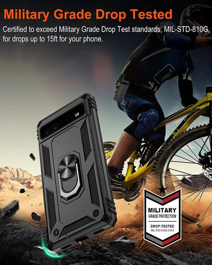 Coque Google Pixel 6A - Noir - Étui arrière avec béquille intégrée