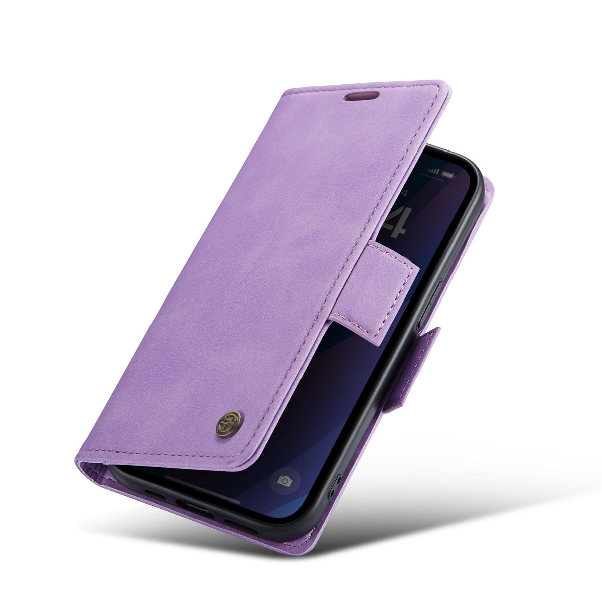 Apple iPhone 15 Hoesje - Bright Lila - Portemonnee MagSafe Bookcase