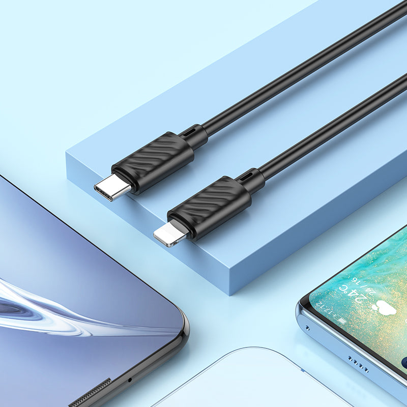 Hoco N27 20W USB-C Schnellladegerät mit Lightning-Kabel 1m - Schwarz