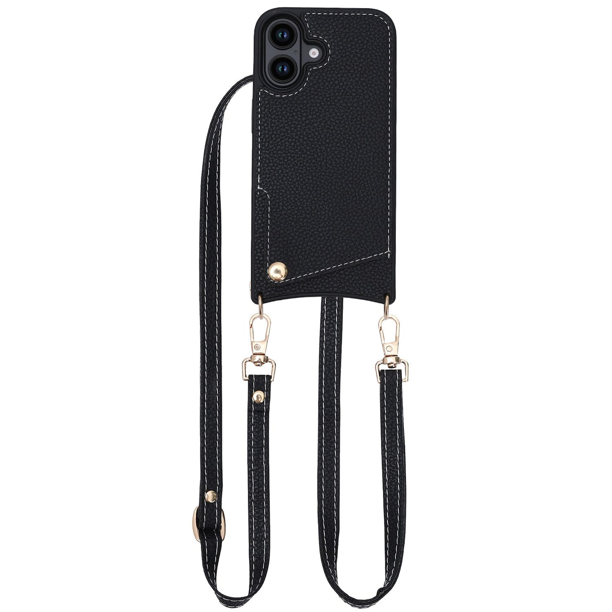 iPhone 16 Hoesje - Zwart - Back Cover met Pols Bandje
