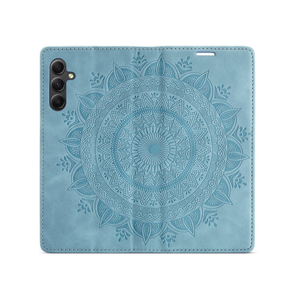 Samsung Galaxy A55 5G Hoesje - Aqua Blue - Mandala Dunne Bookcase