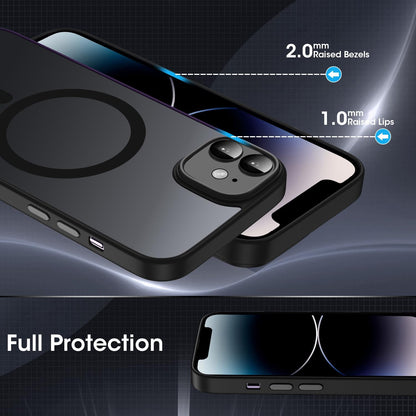 Coque iPhone 12 - Noir - Étui arrière Matte Armor MagSafe