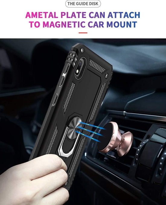 Samsung Galaxy A10 Hoesje - Zwart - Armor Kickstand Back Cover