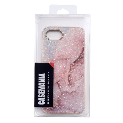 Apple iPhone 17e Case - Marble Pink - Marble Diamond Glitter Back Cover