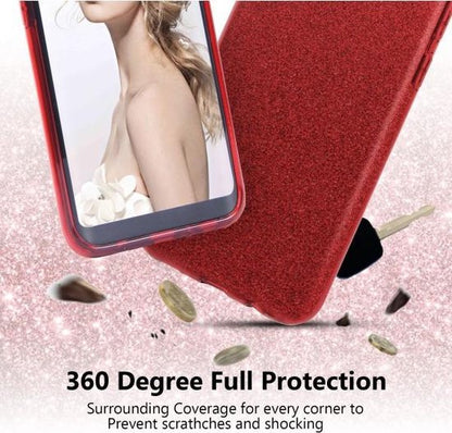 Samsung Galaxy S8 Case - Red - Glitter Back Cover