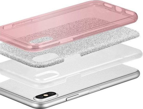Coque Samsung Galaxy S10E - Coque arrière à paillettes - Coque arrière rose
