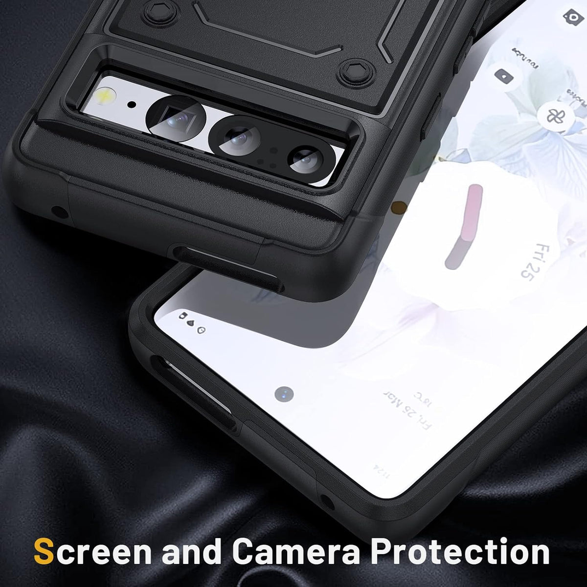 Google Pixel 8 Hoesje - Zwart - Armor Kickstand Back Cover