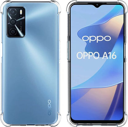 OPPO A16 Case - Clear - Shockproof Hybrid Back Cover
