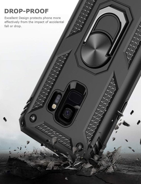 Samsung Galaxy S9 Case - Armour Kickstand - Black Back Cover