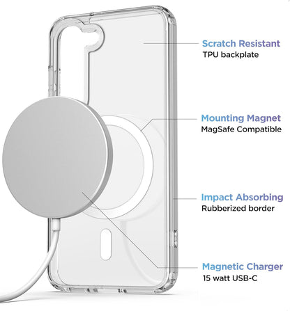 Samsung Galaxy S23 Plus Hoesje - Transparant - Anti-Shock MagSafe Back Cover