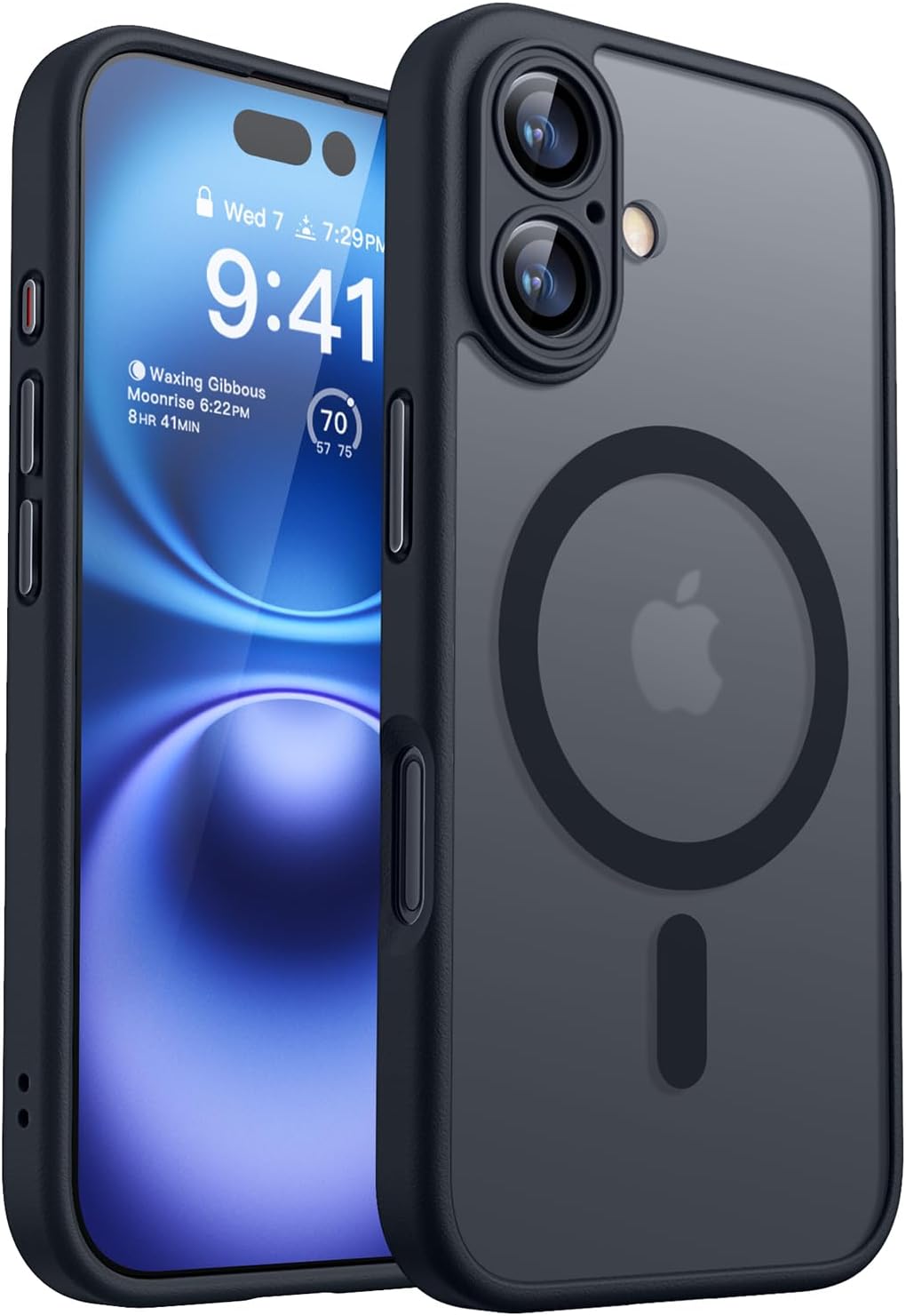 Apple iPhone 16 Plus Hoesje - Zwart - Matte Armor MagSafe Back Cover met Camerabescherming