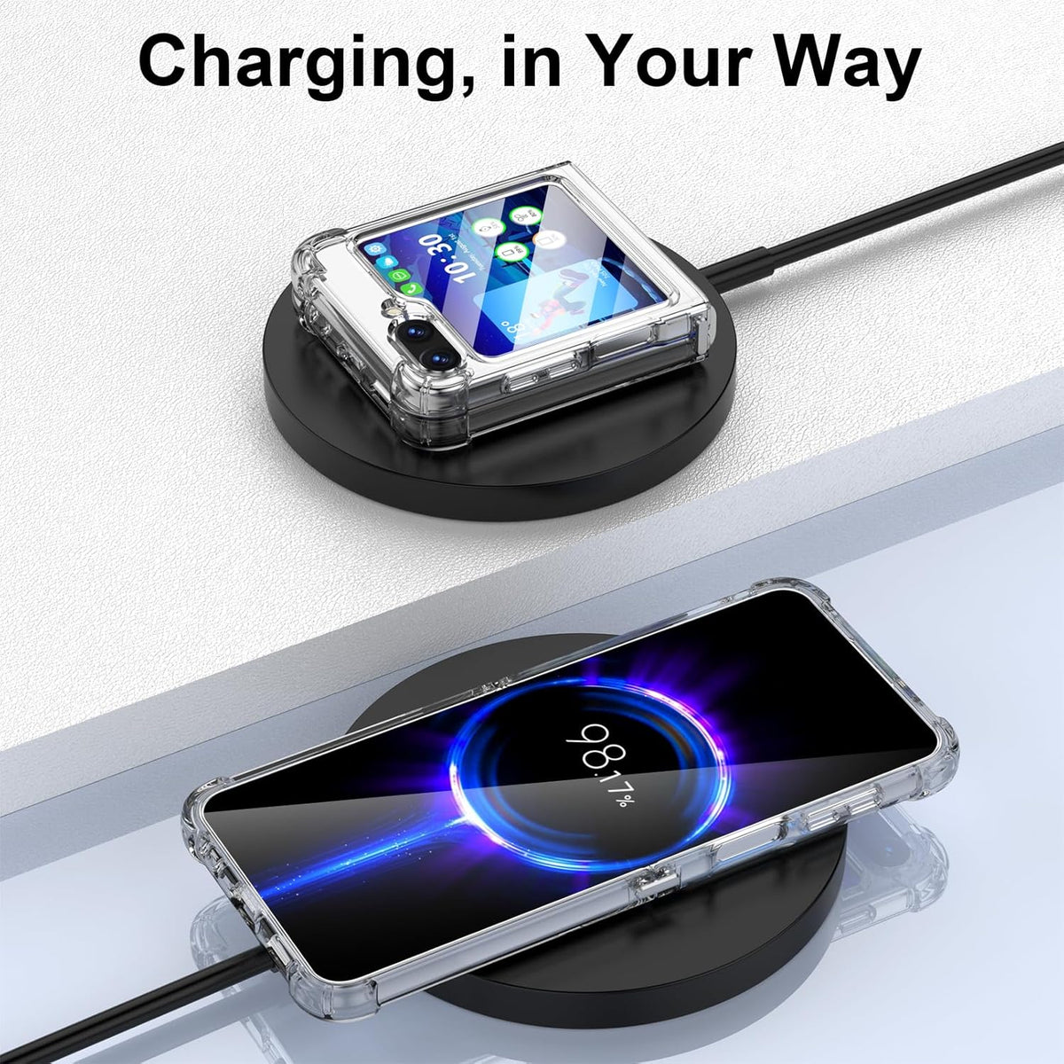 Samsung Galaxy Z Flip 6 Hoesje - Transparant - Anti-Shock Back Cover met Buckle Aansluiting