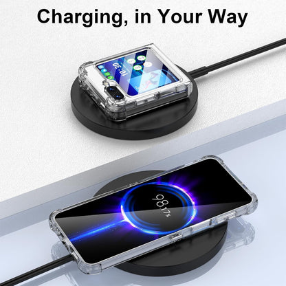 Samsung Galaxy Z Flip 6 Hoesje - Transparant - Anti-Shock Back Cover met Buckle Aansluiting