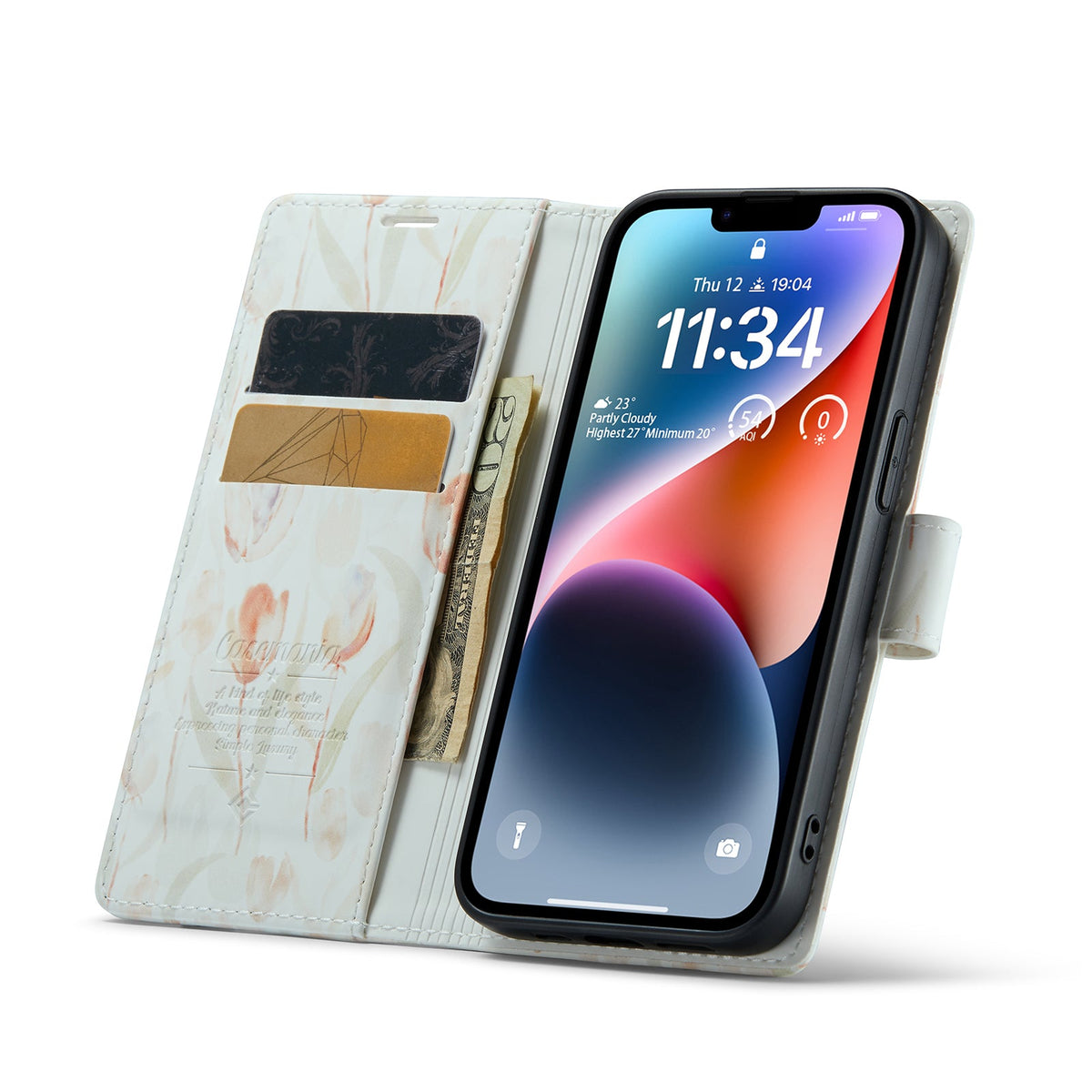 iPhone 14 Plus Hoesje - Tulpen Print - Bookcase