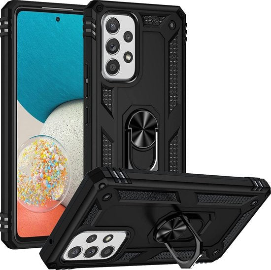 Samsung Galaxy A23 Hoesje - Zwart - Armor Kickstand Back Cover